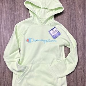 NEW Champion Kids Sweatshirts Heritage Pale Green Hoodie Long Sleeve Size Small